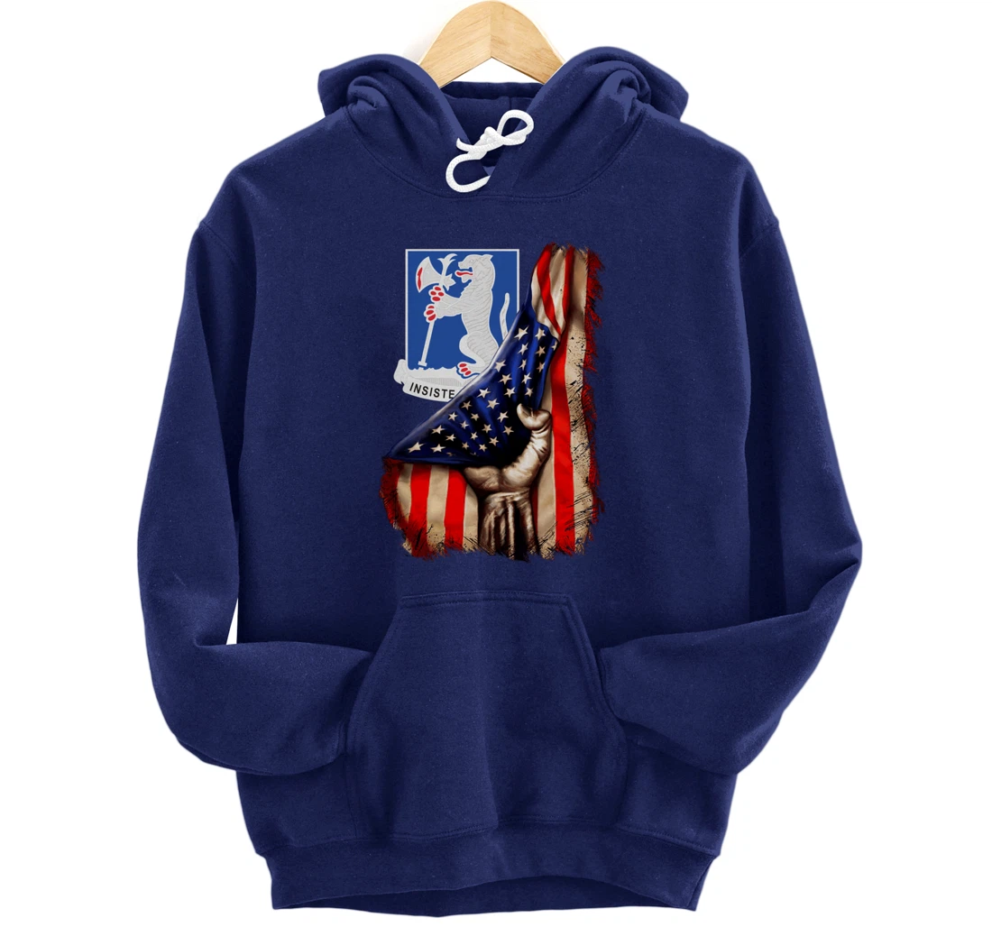 77th Armor Regiment - American Flag Pullover Hoodie