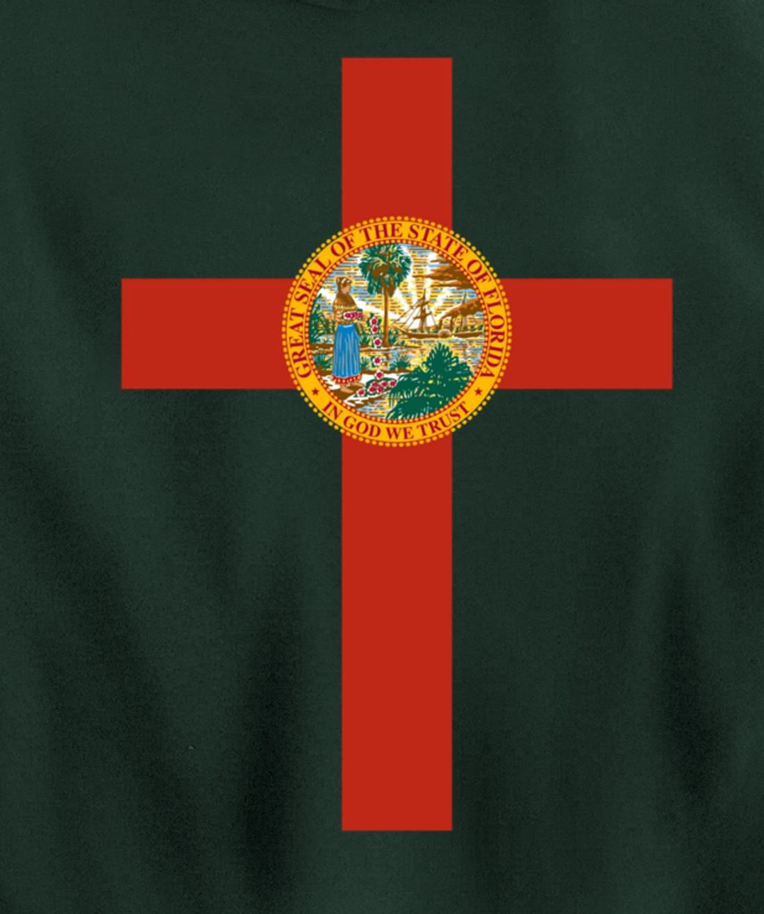 Florida Catholic Priest Christian Pastor or Minister Cross Pullover Hoodie