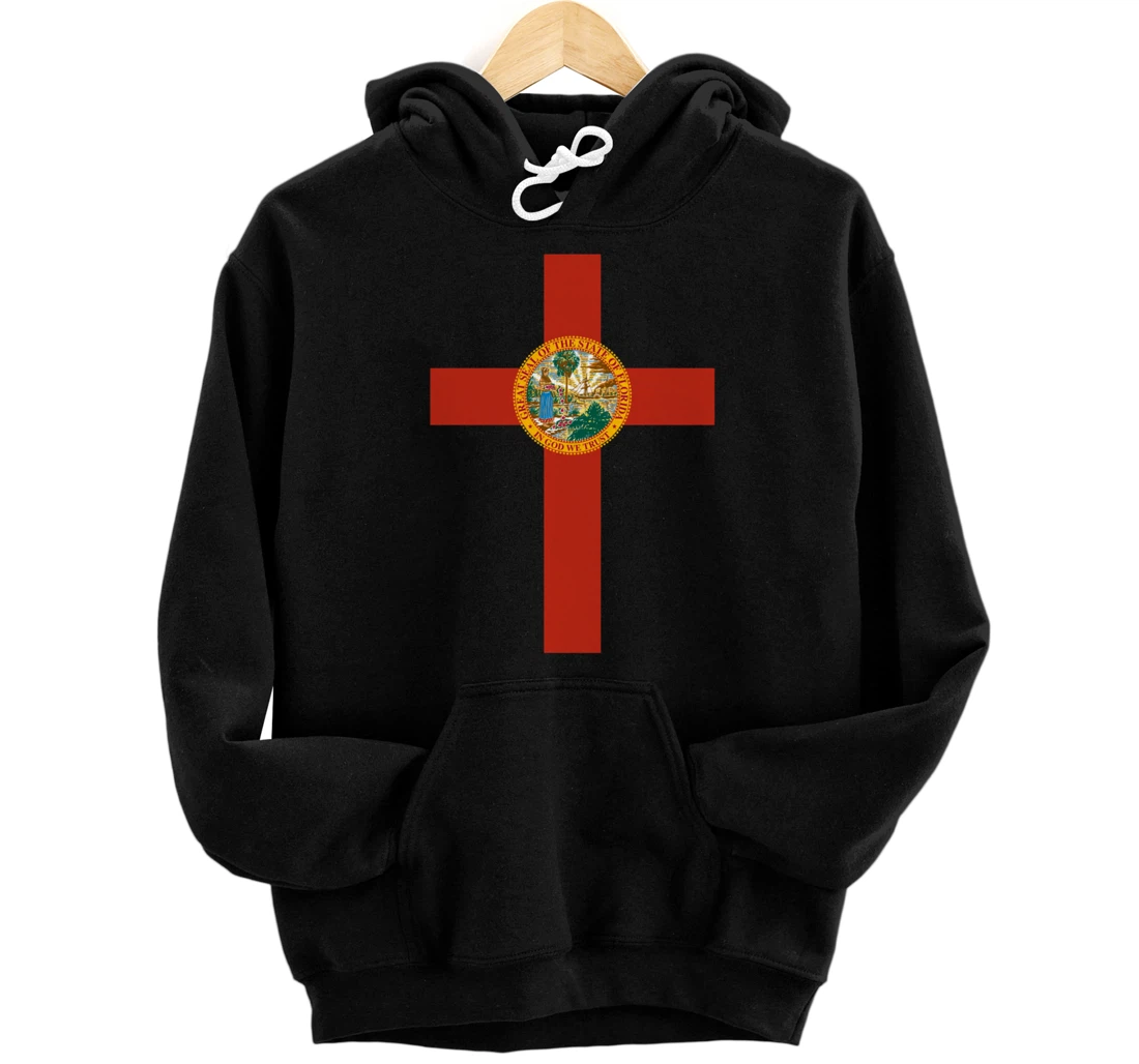 Florida Catholic Priest Christian Pastor or Minister Cross Pullover Hoodie