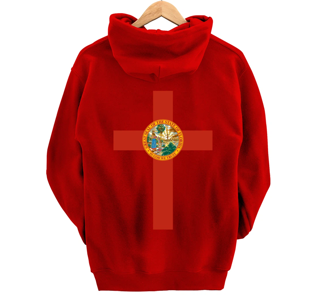 Florida Catholic Priest Christian Pastor or Minister Cross Pullover Hoodie