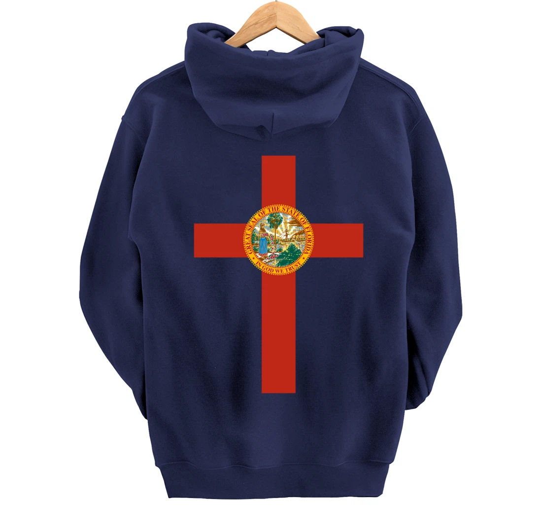 Florida Catholic Priest Christian Pastor or Minister Cross Pullover Hoodie