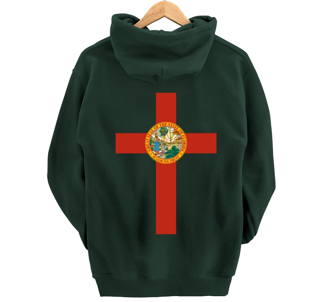 Florida Catholic Priest Christian Pastor or Minister Cross Pullover Hoodie