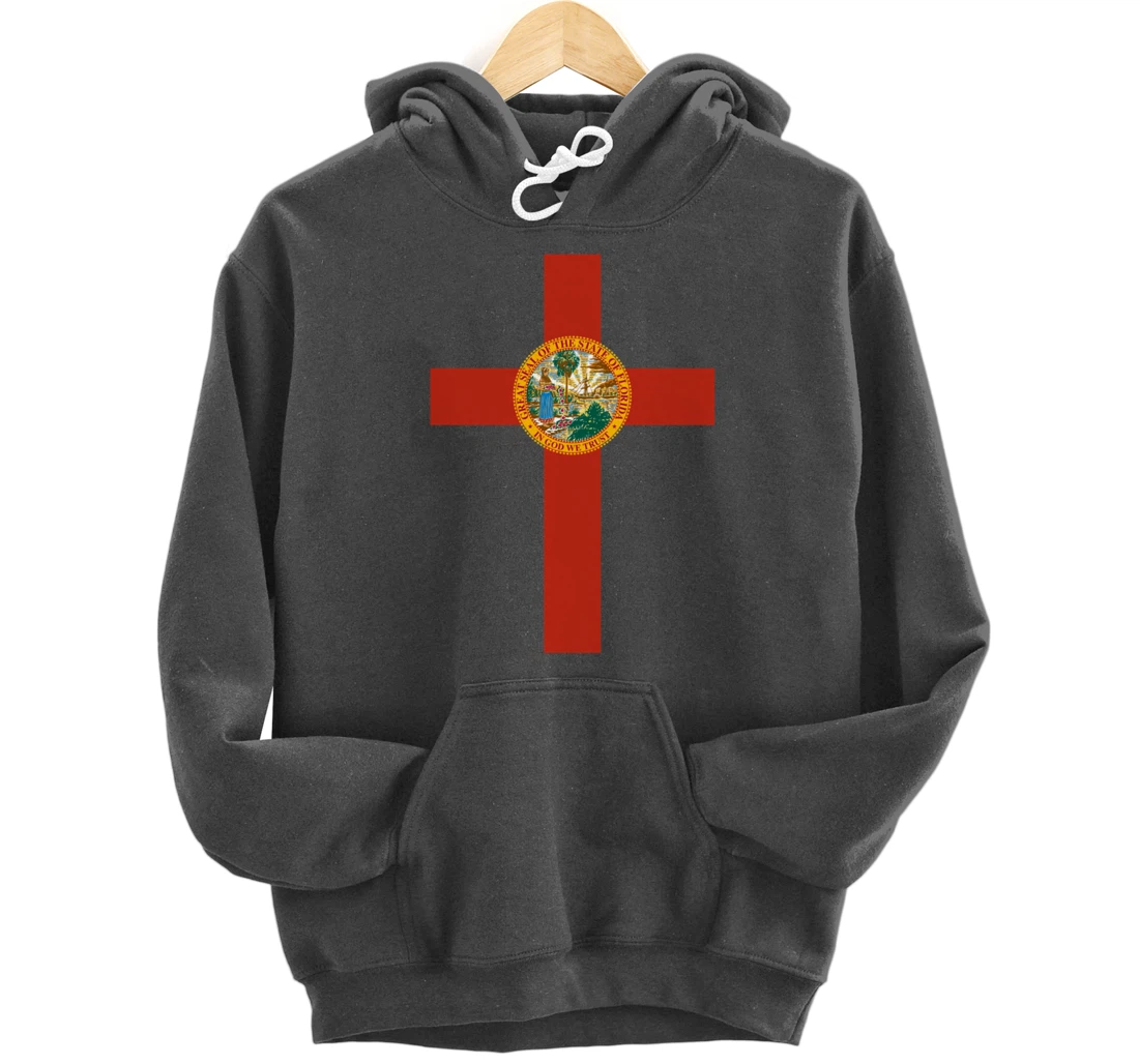 Florida Catholic Priest Christian Pastor or Minister Cross Pullover Hoodie