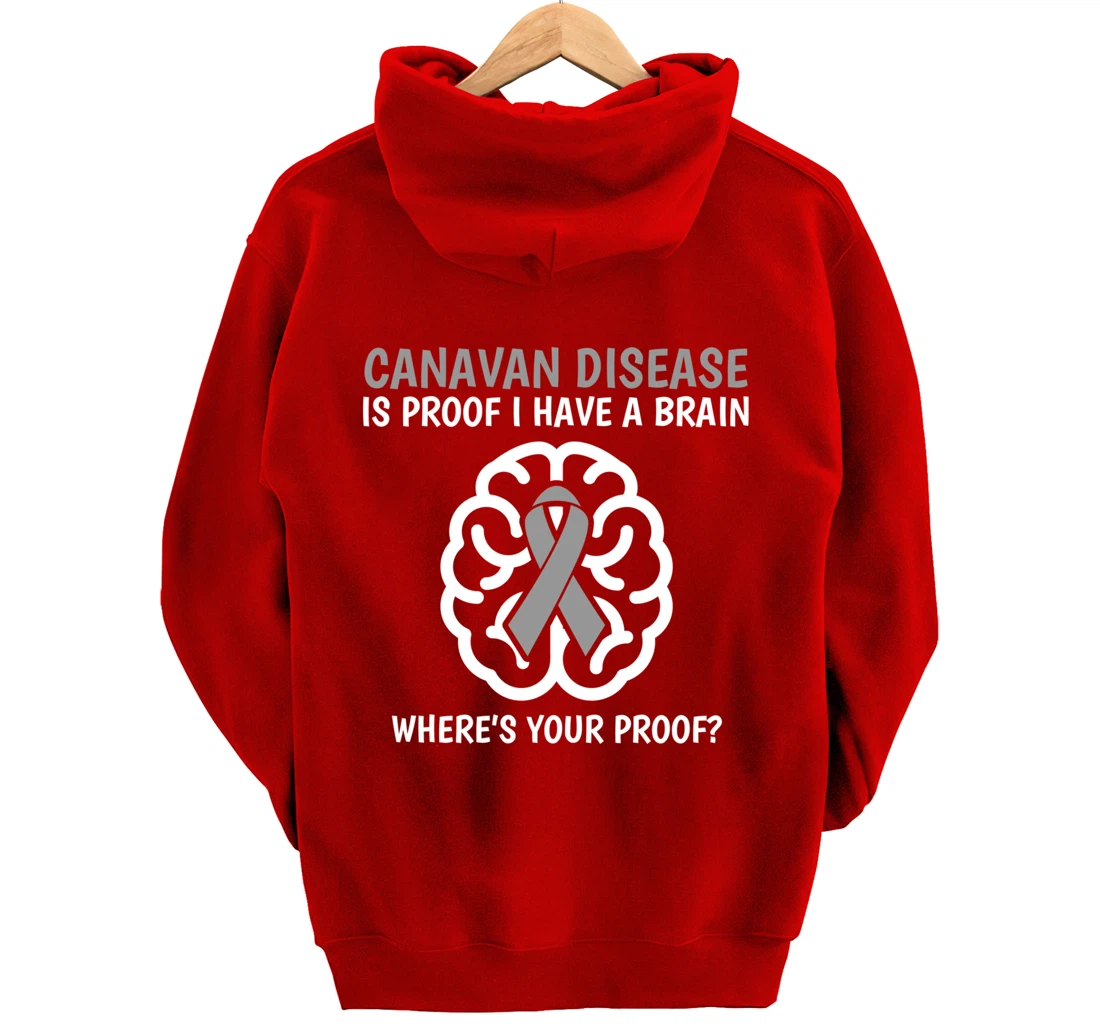 Canavan Disease Awareness Brain Disease Related Funny Ribbon Pullover Hoodie