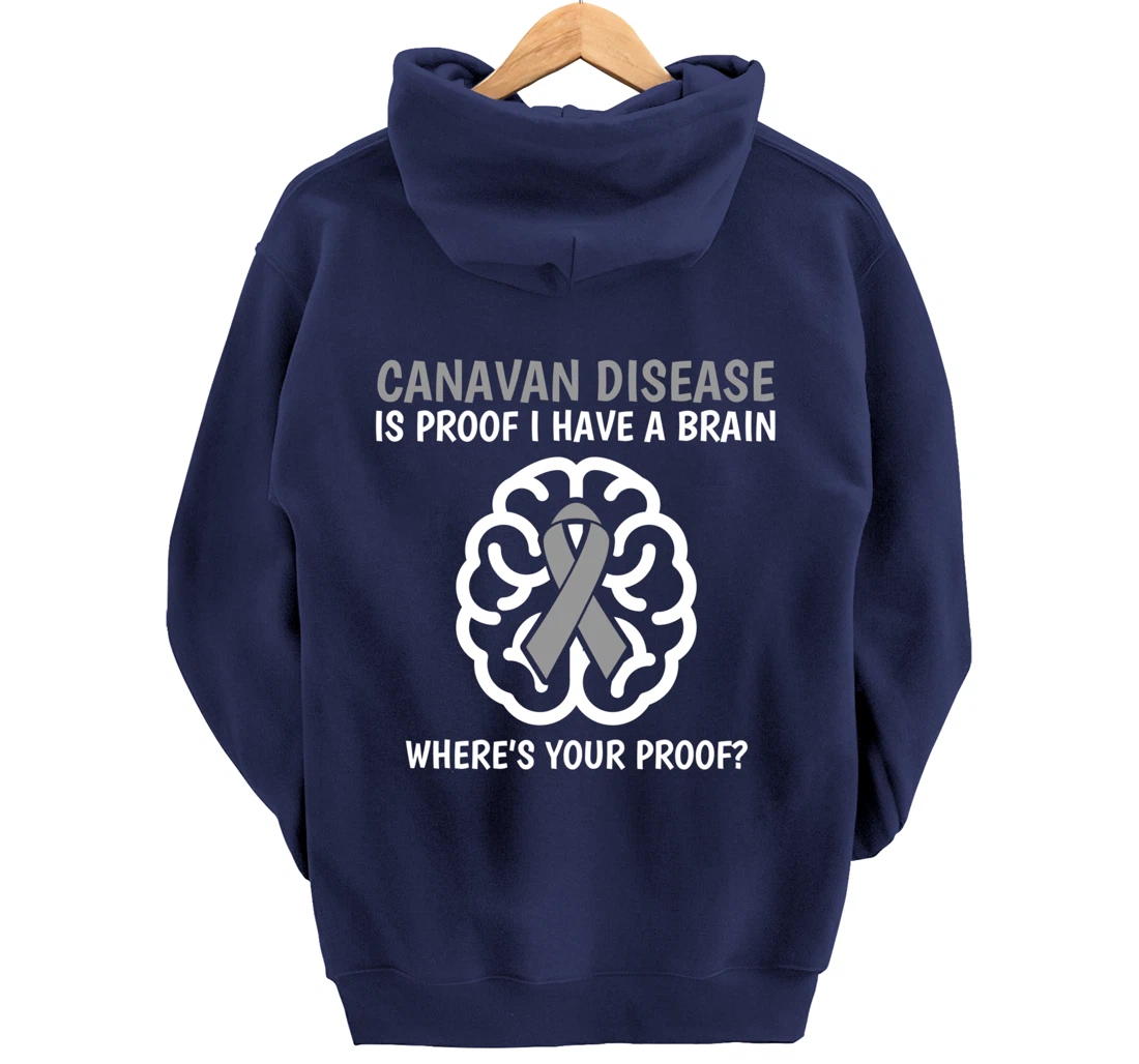 Canavan Disease Awareness Brain Disease Related Funny Ribbon Pullover Hoodie