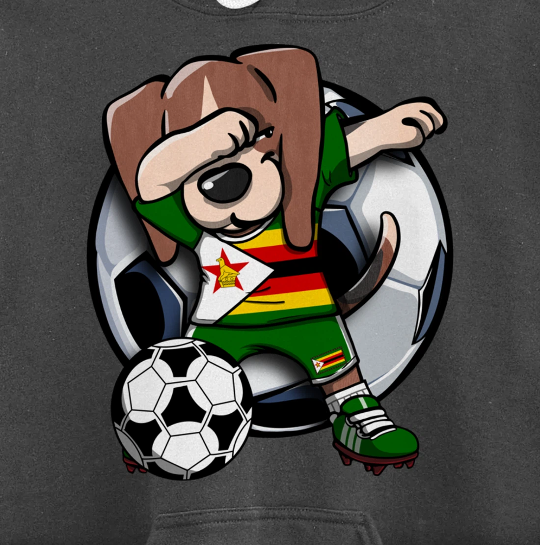 Dabbing Beagle Dog Zimbabwe Soccer Fans Jersey Football Fan Pullover Hoodie