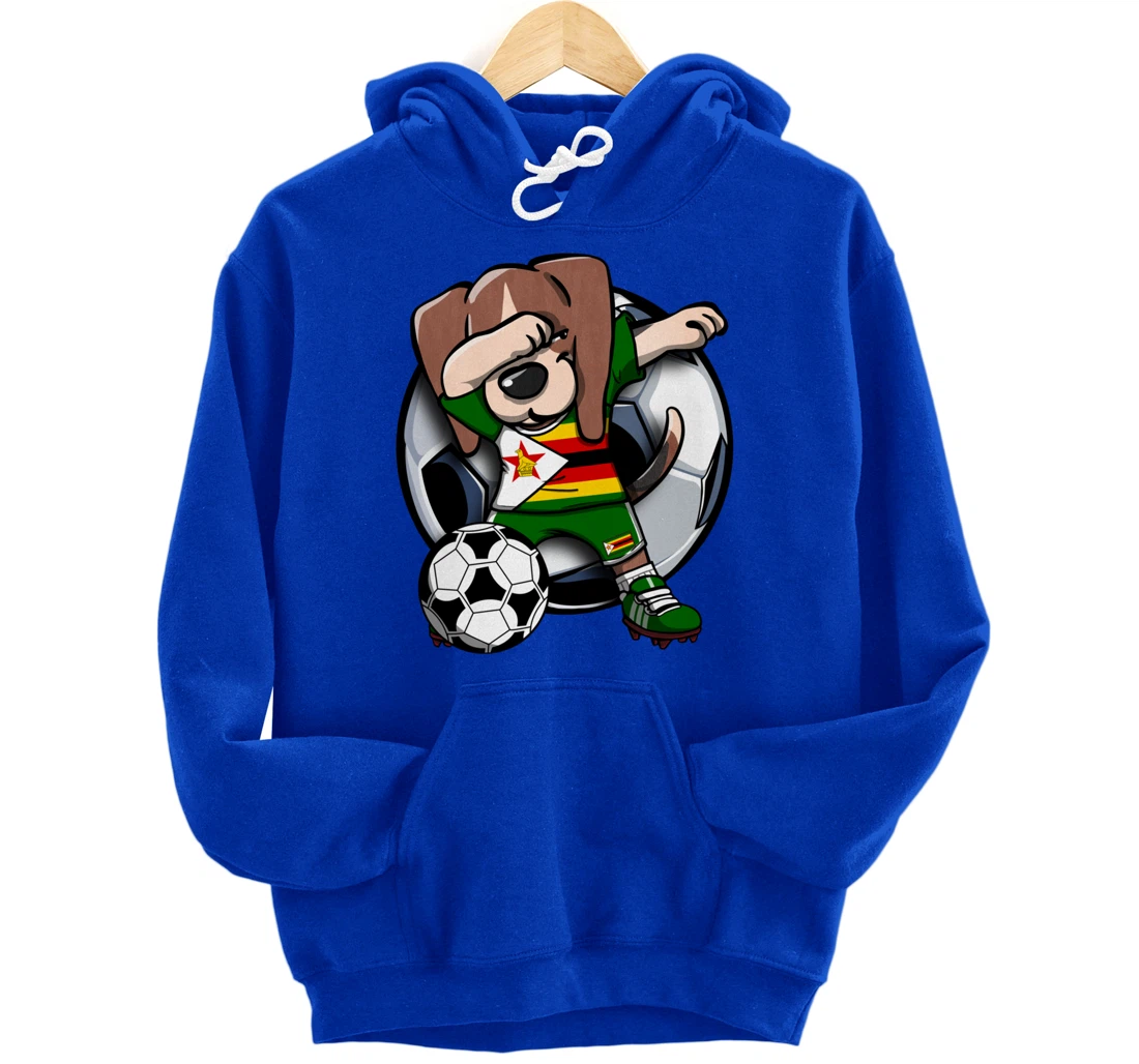 Dabbing Beagle Dog Zimbabwe Soccer Fans Jersey Football Fan Pullover Hoodie