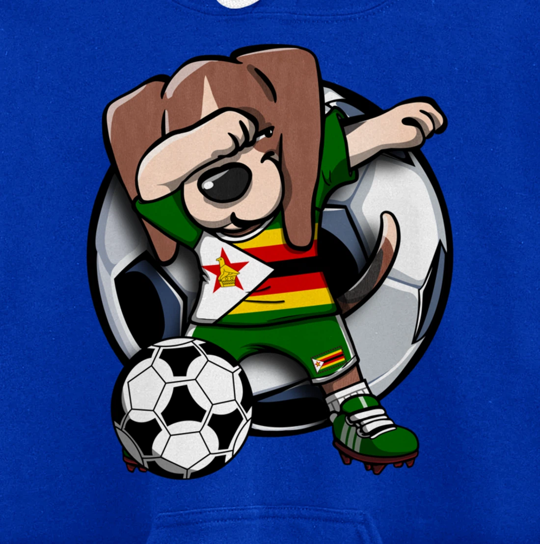 Dabbing Beagle Dog Zimbabwe Soccer Fans Jersey Football Fan Pullover Hoodie
