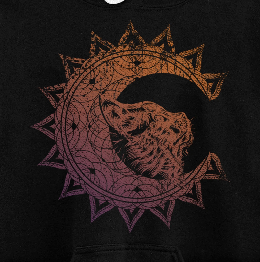 Magic Occult Witch Wicca Pagan Cat Animal Crescent Moon Pullover Hoodie