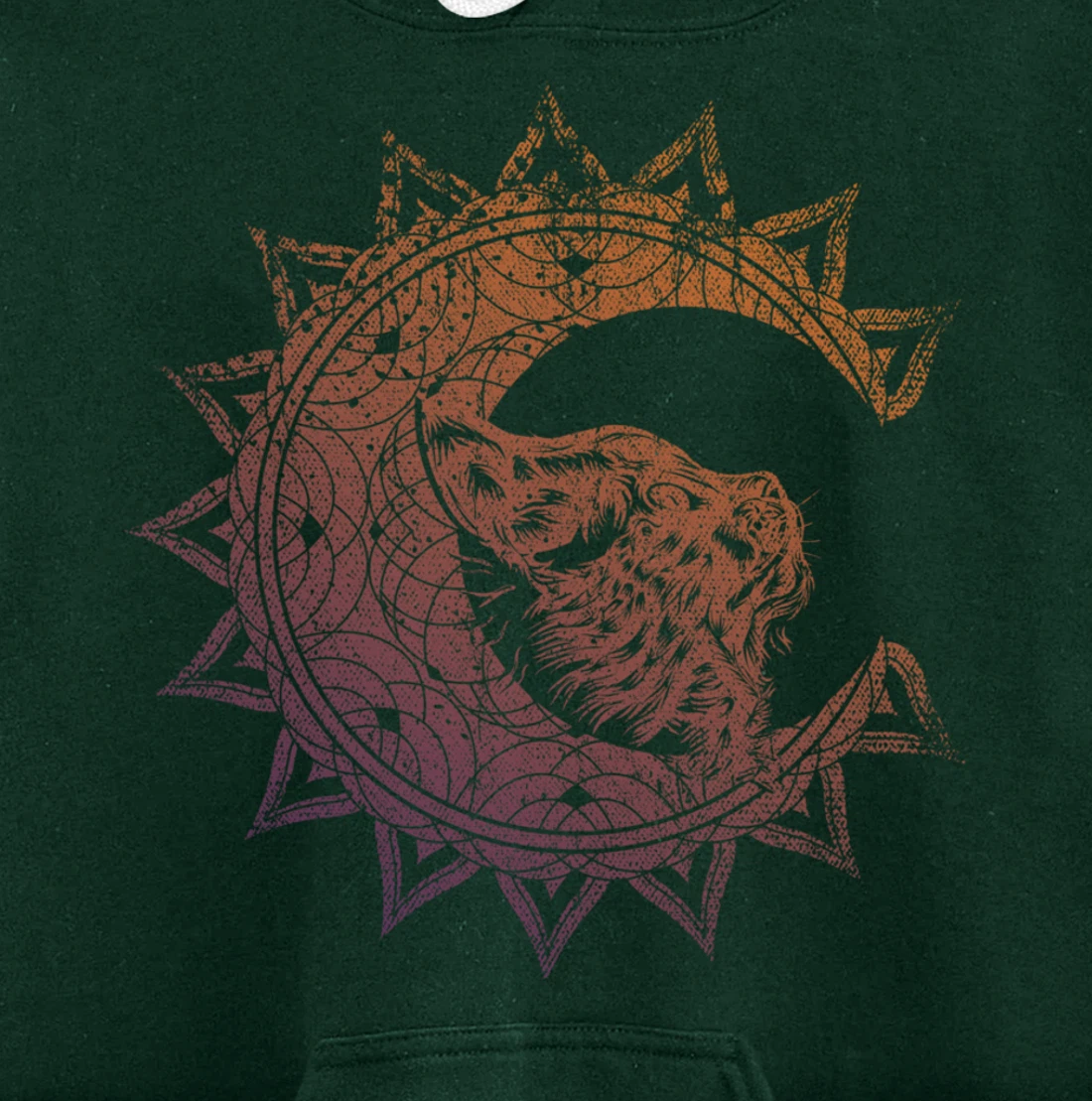 Magic Occult Witch Wicca Pagan Cat Animal Crescent Moon Pullover Hoodie