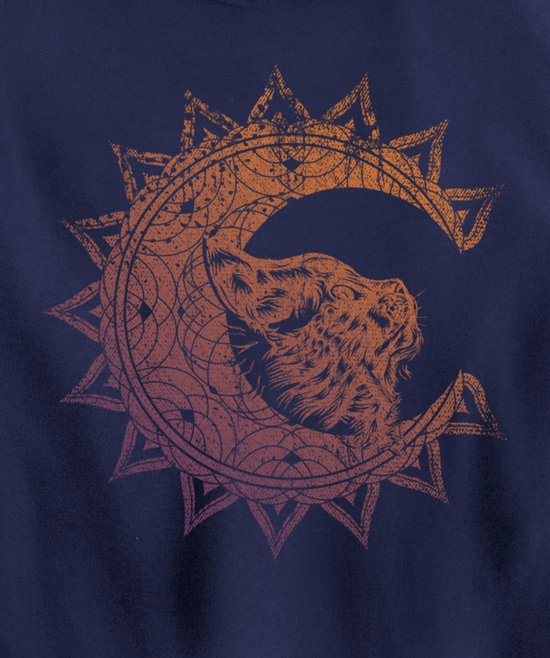 Magic Occult Witch Wicca Pagan Cat Animal Crescent Moon Pullover Hoodie