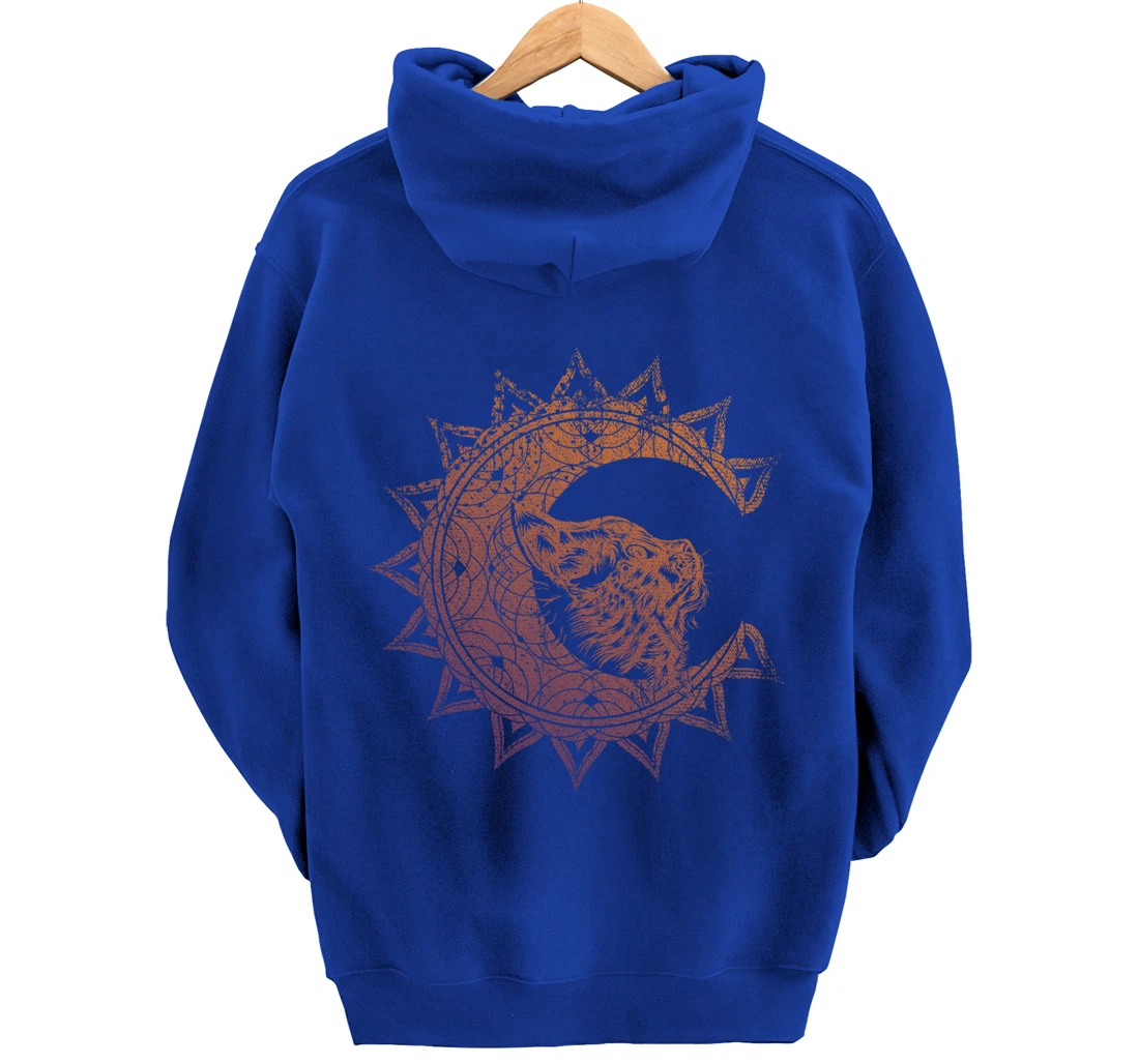 Magic Occult Witch Wicca Pagan Cat Animal Crescent Moon Pullover Hoodie