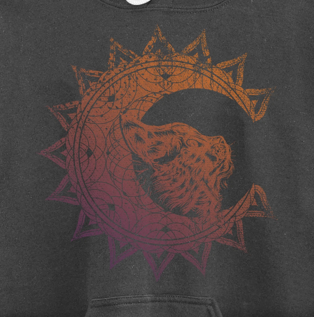 Magic Occult Witch Wicca Pagan Cat Animal Crescent Moon Pullover Hoodie