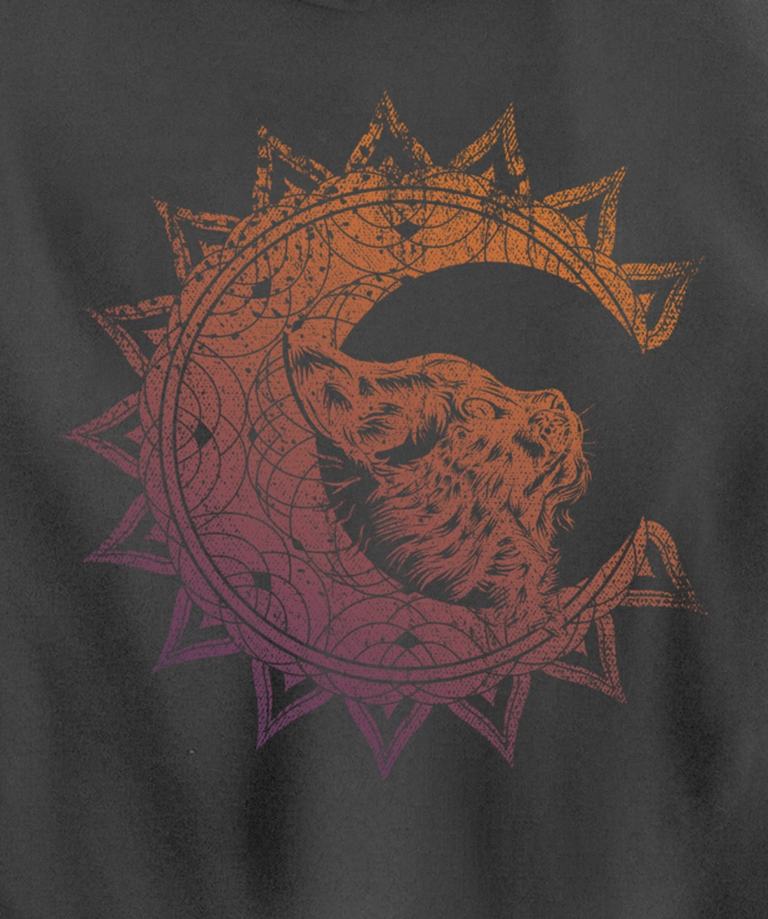 Magic Occult Witch Wicca Pagan Cat Animal Crescent Moon Pullover Hoodie