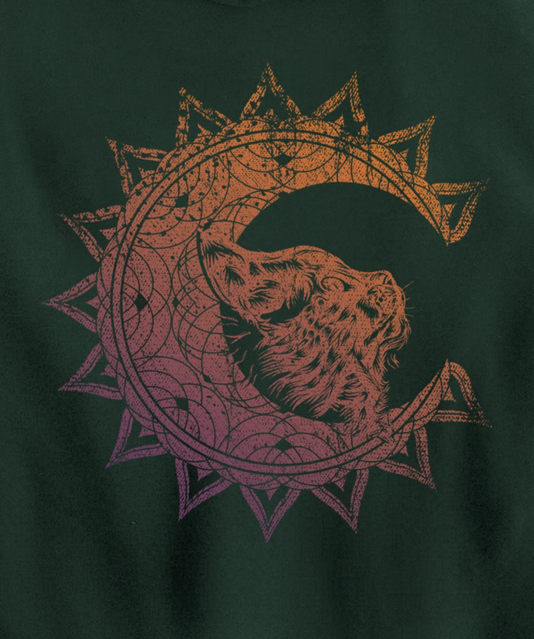 Magic Occult Witch Wicca Pagan Cat Animal Crescent Moon Pullover Hoodie