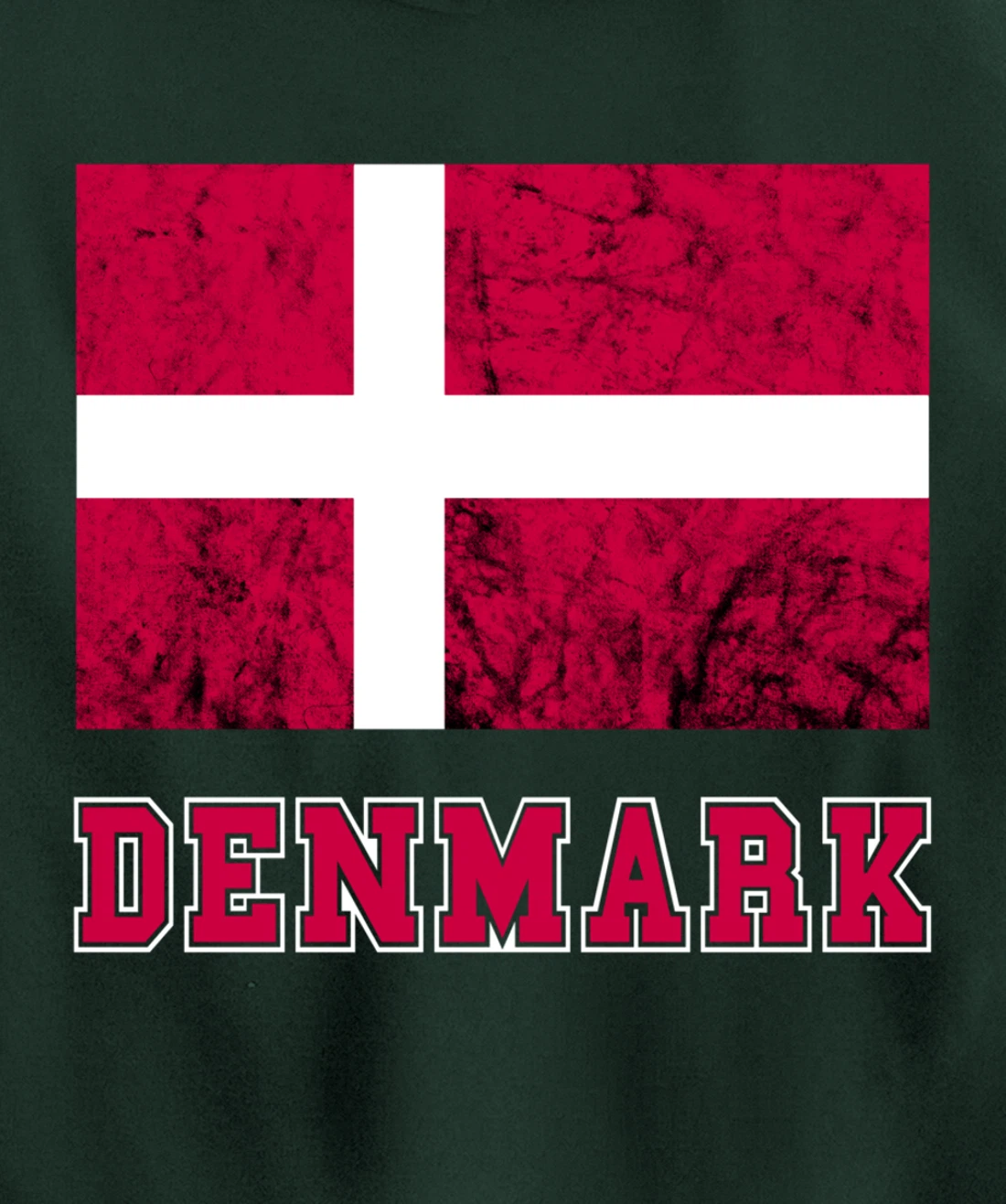 Denmark Flag Dannebrog Retro Danish Pride Danes Roots Dansk Pullover Hoodie