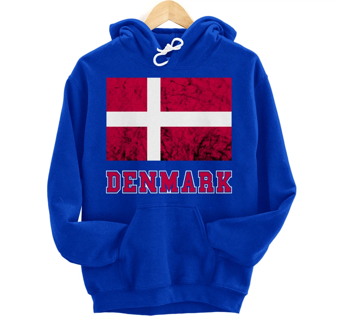 Denmark Flag Dannebrog Retro Danish Pride Danes Roots Dansk Pullover Hoodie