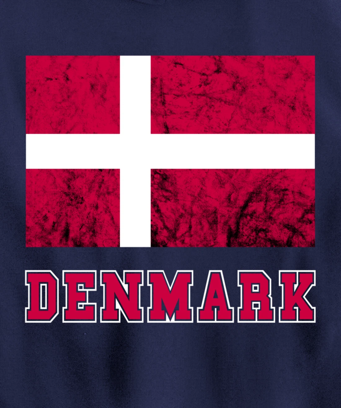 Denmark Flag Dannebrog Retro Danish Pride Danes Roots Dansk Pullover Hoodie