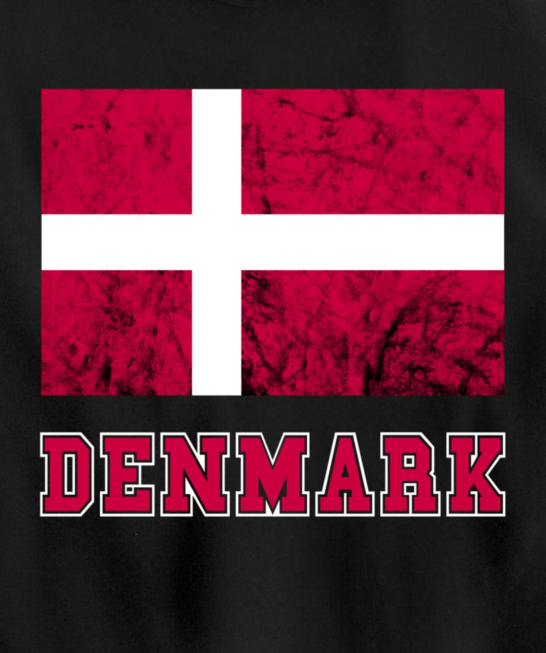 Denmark Flag Dannebrog Retro Danish Pride Danes Roots Dansk Pullover Hoodie