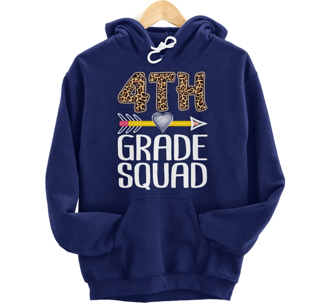 4th Grade Squad Teacher Student Fourth Grade Back To School Pullover Hoodie