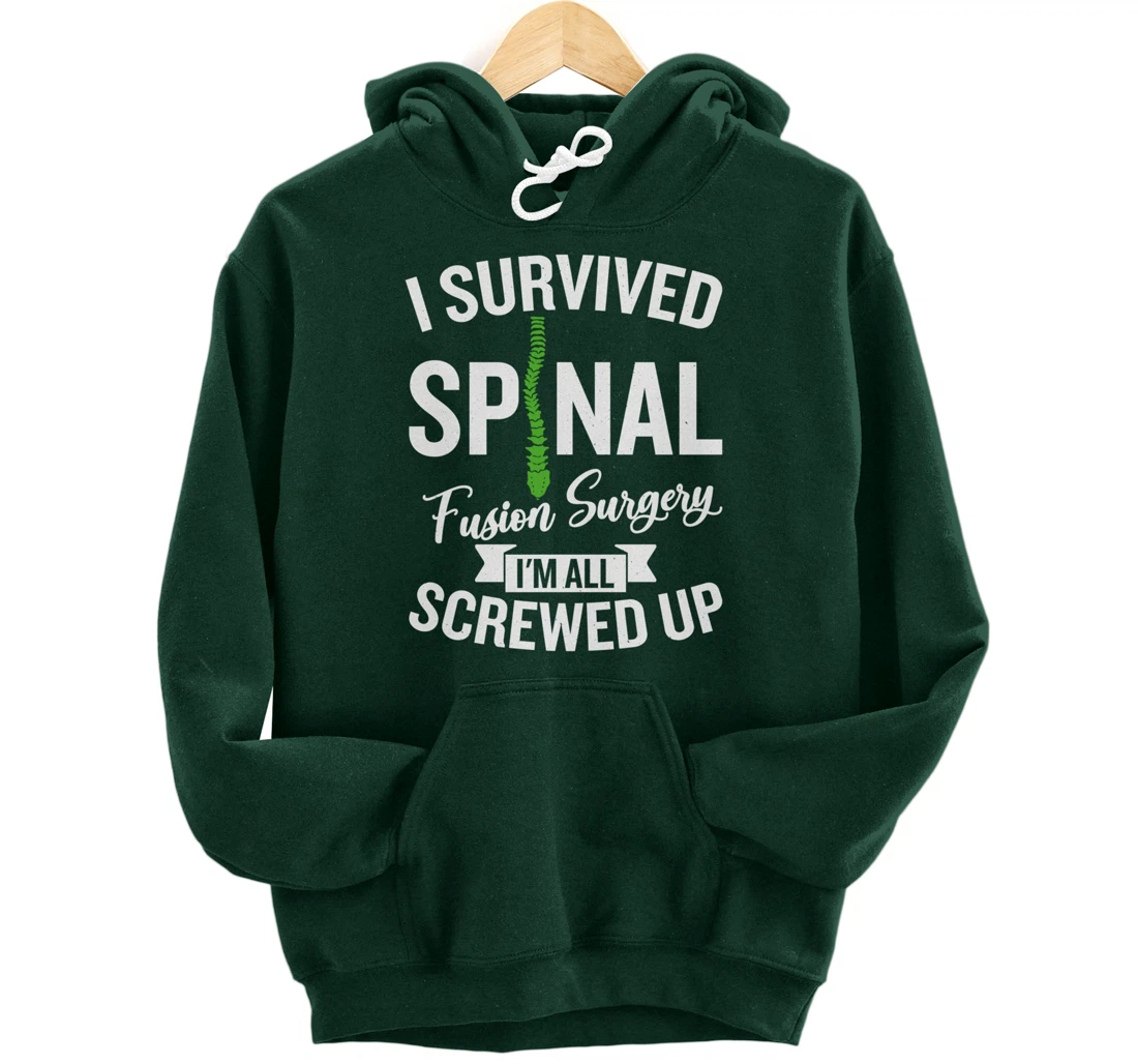 Scoliosis Warrior Funny Scoliosis Surgery Recovery Pullover Hoodie
