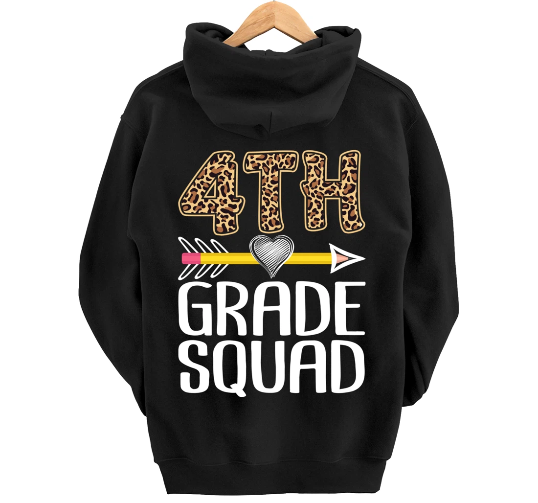 4th Grade Squad Teacher Student Fourth Grade Back To School Pullover Hoodie