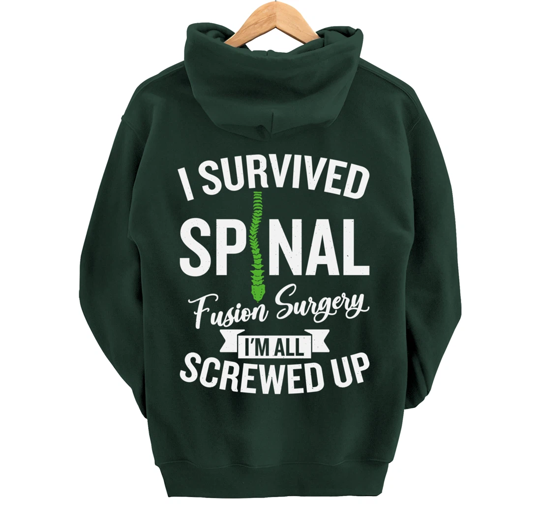 Scoliosis Warrior Funny Scoliosis Surgery Recovery Pullover Hoodie