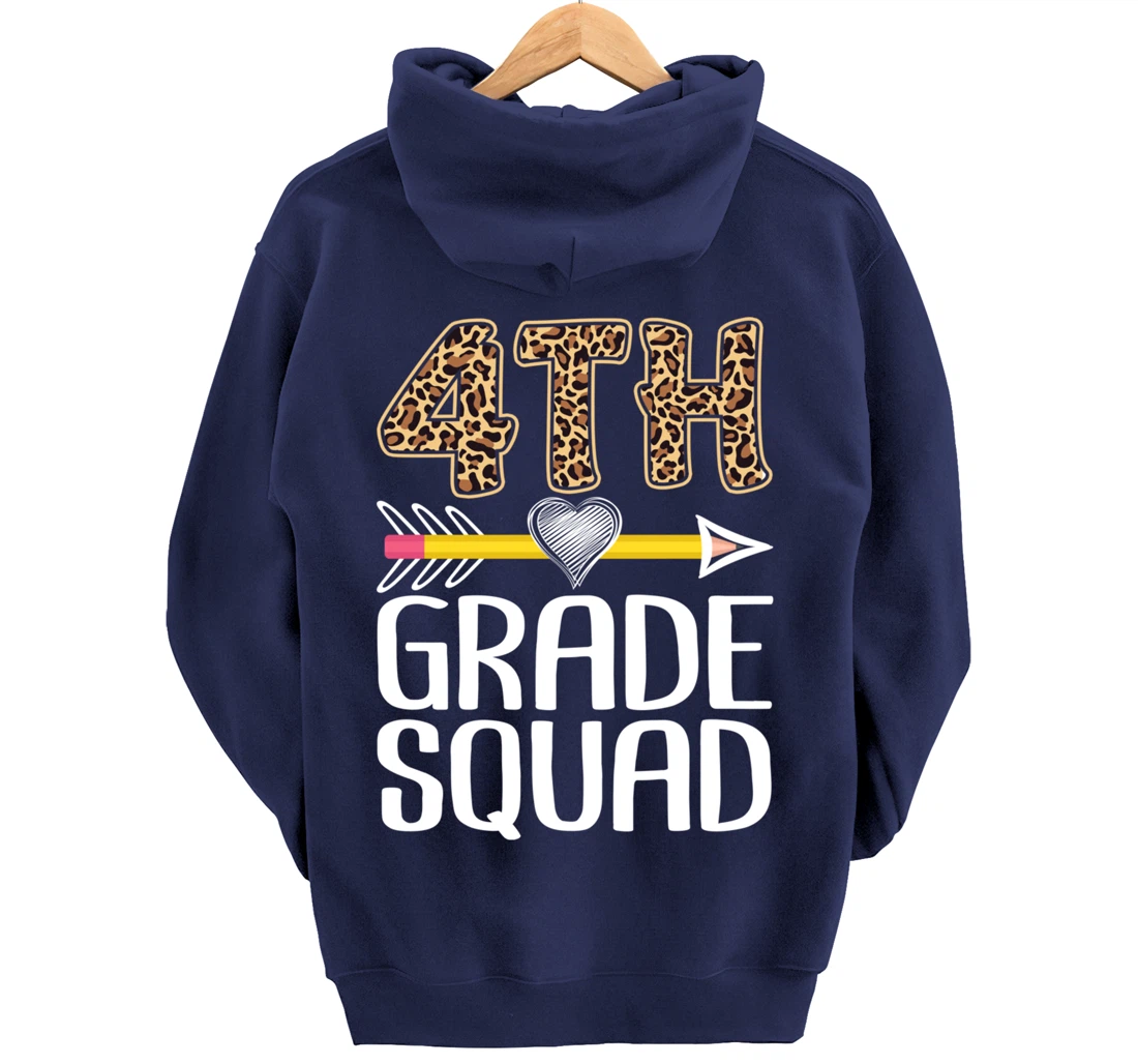 4th Grade Squad Teacher Student Fourth Grade Back To School Pullover Hoodie