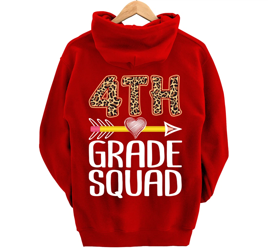 4th Grade Squad Teacher Student Fourth Grade Back To School Pullover Hoodie