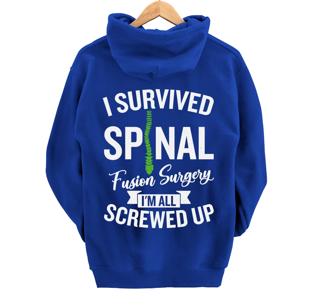 Scoliosis Warrior Funny Scoliosis Surgery Recovery Pullover Hoodie