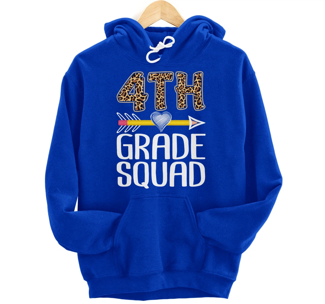 4th Grade Squad Teacher Student Fourth Grade Back To School Pullover Hoodie
