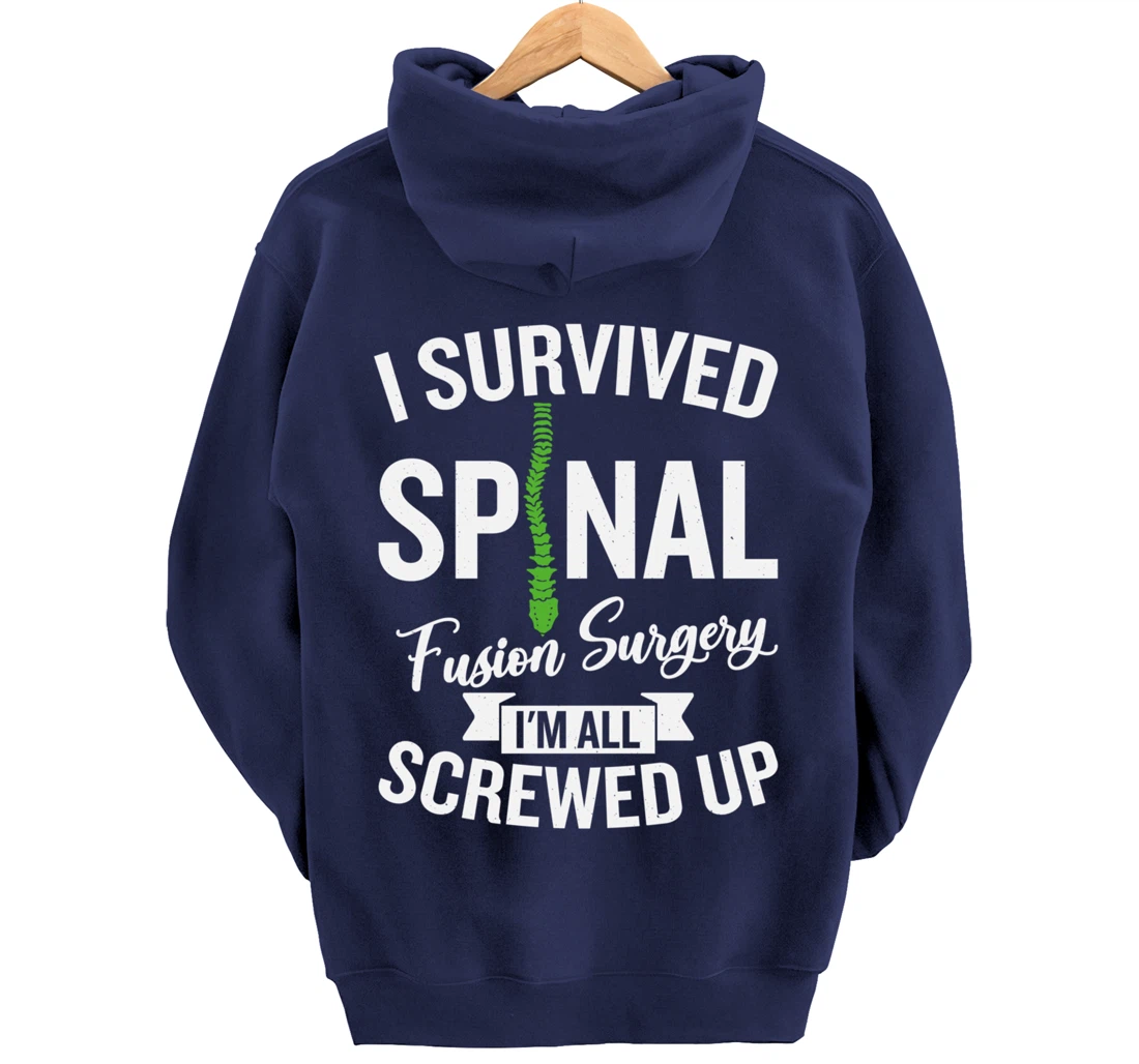 Scoliosis Warrior Funny Scoliosis Surgery Recovery Pullover Hoodie