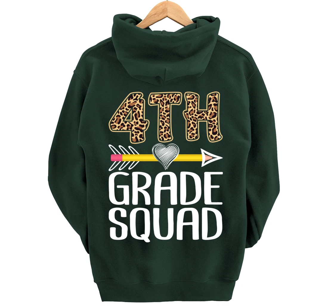 4th Grade Squad Teacher Student Fourth Grade Back To School Pullover Hoodie