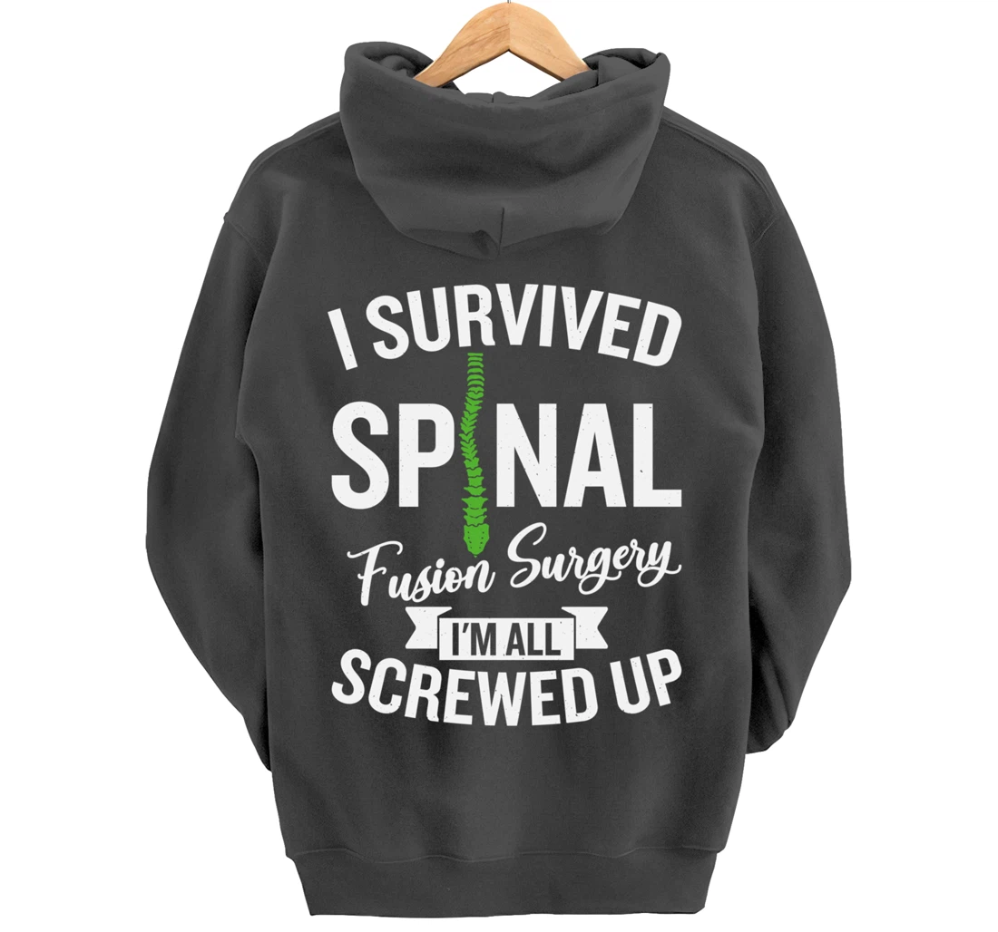 Scoliosis Warrior Funny Scoliosis Surgery Recovery Pullover Hoodie