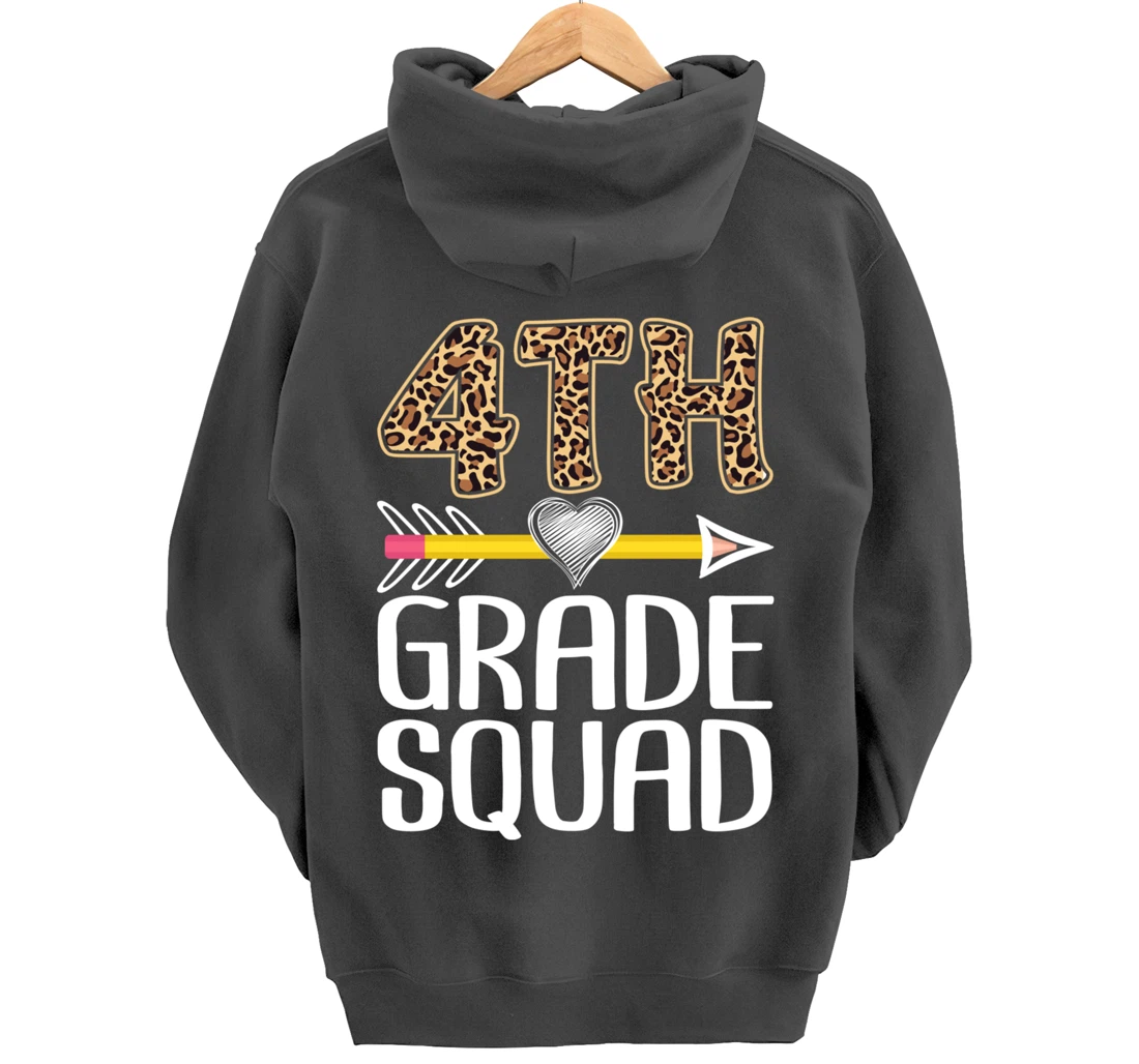 4th Grade Squad Teacher Student Fourth Grade Back To School Pullover Hoodie