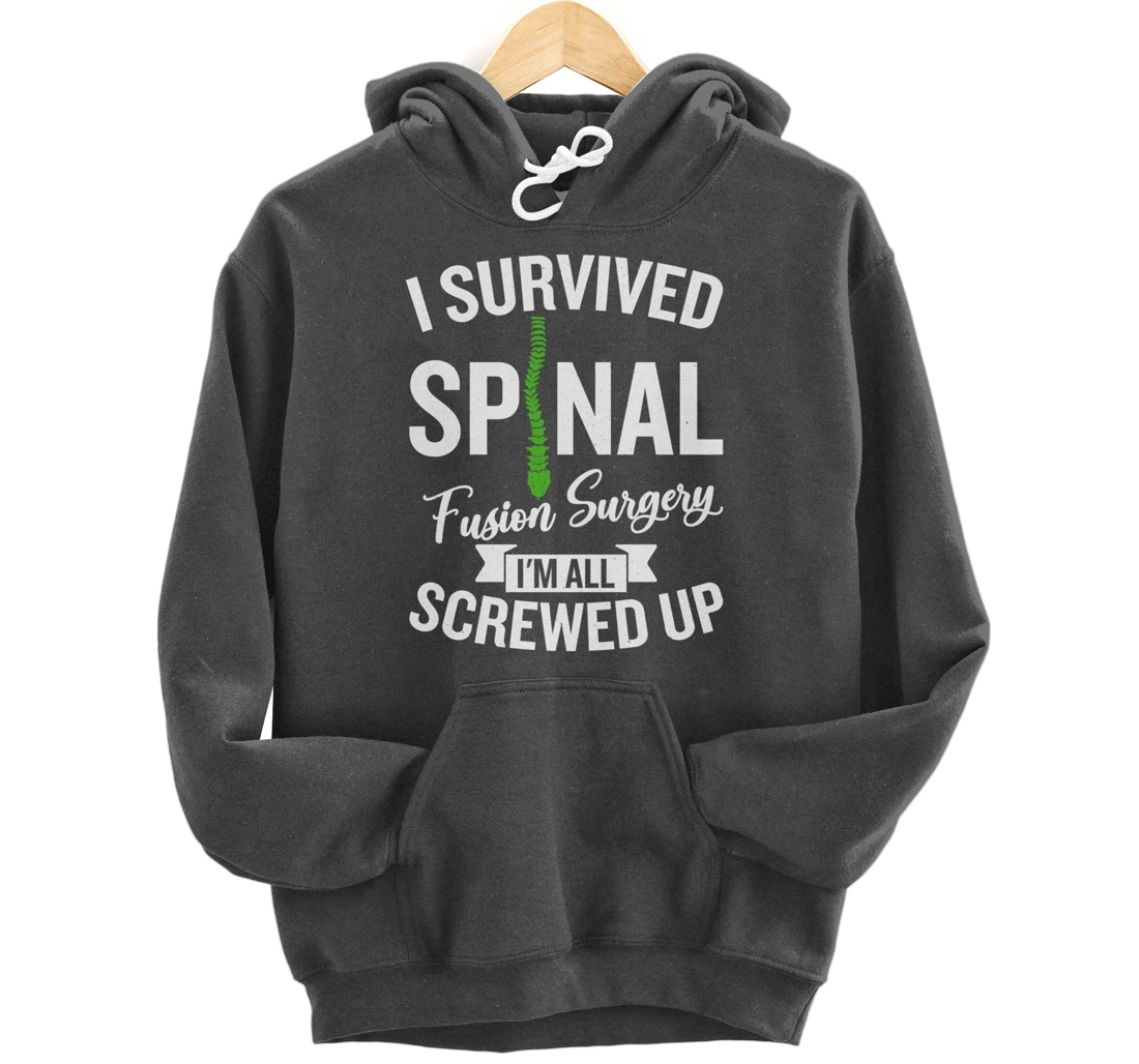 Scoliosis Warrior Funny Scoliosis Surgery Recovery Pullover Hoodie