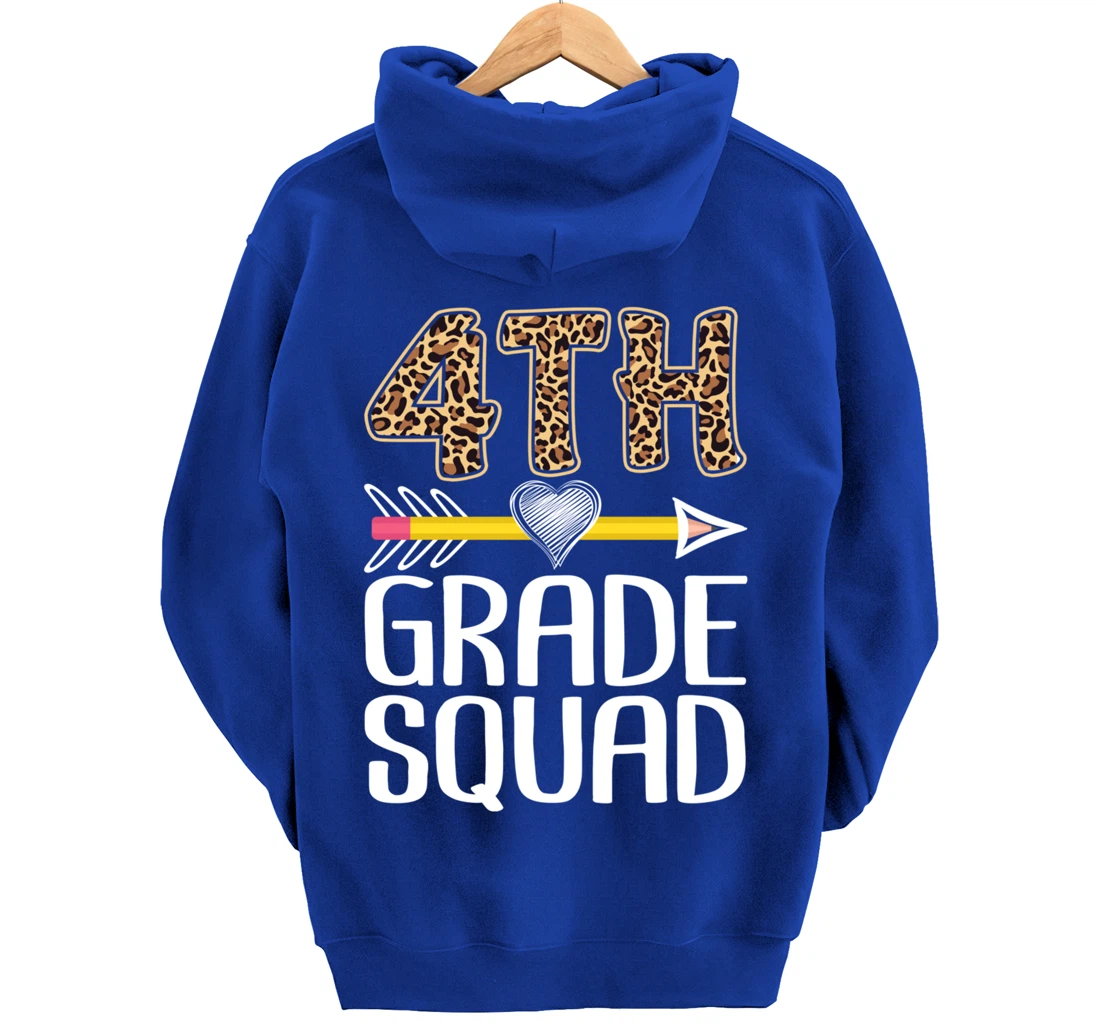 4th Grade Squad Teacher Student Fourth Grade Back To School Pullover Hoodie