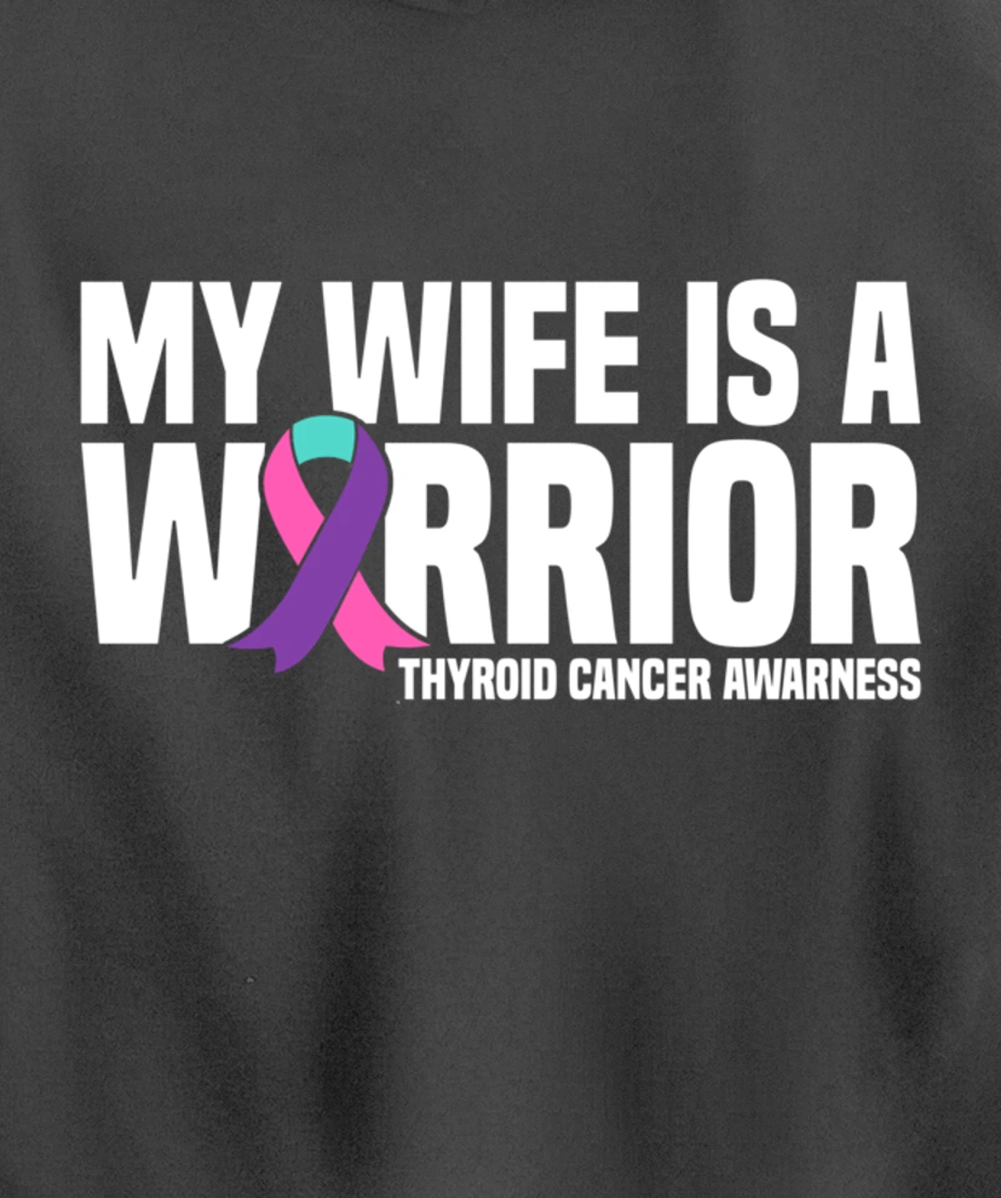 My Wife is a Warrior Purple Ribbon Thyroid Cancer Awareness Pullover Hoodie