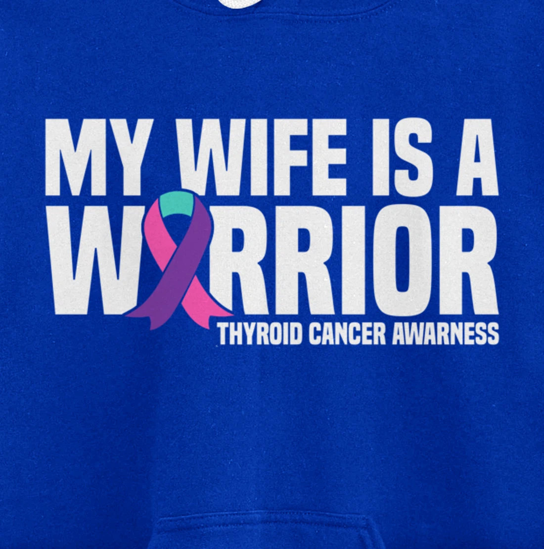 My Wife is a Warrior Purple Ribbon Thyroid Cancer Awareness Pullover Hoodie
