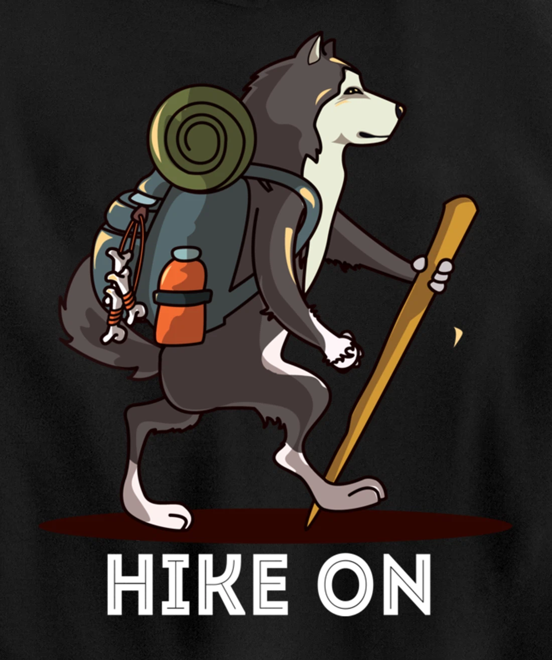 Funny Alaskan Malamute Mountain Climbing Hiking Pullover Hoodie