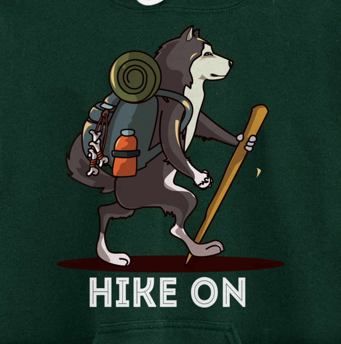 Funny Alaskan Malamute Mountain Climbing Hiking Pullover Hoodie