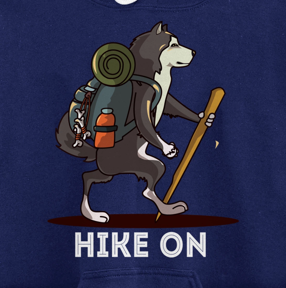 Funny Alaskan Malamute Mountain Climbing Hiking Pullover Hoodie