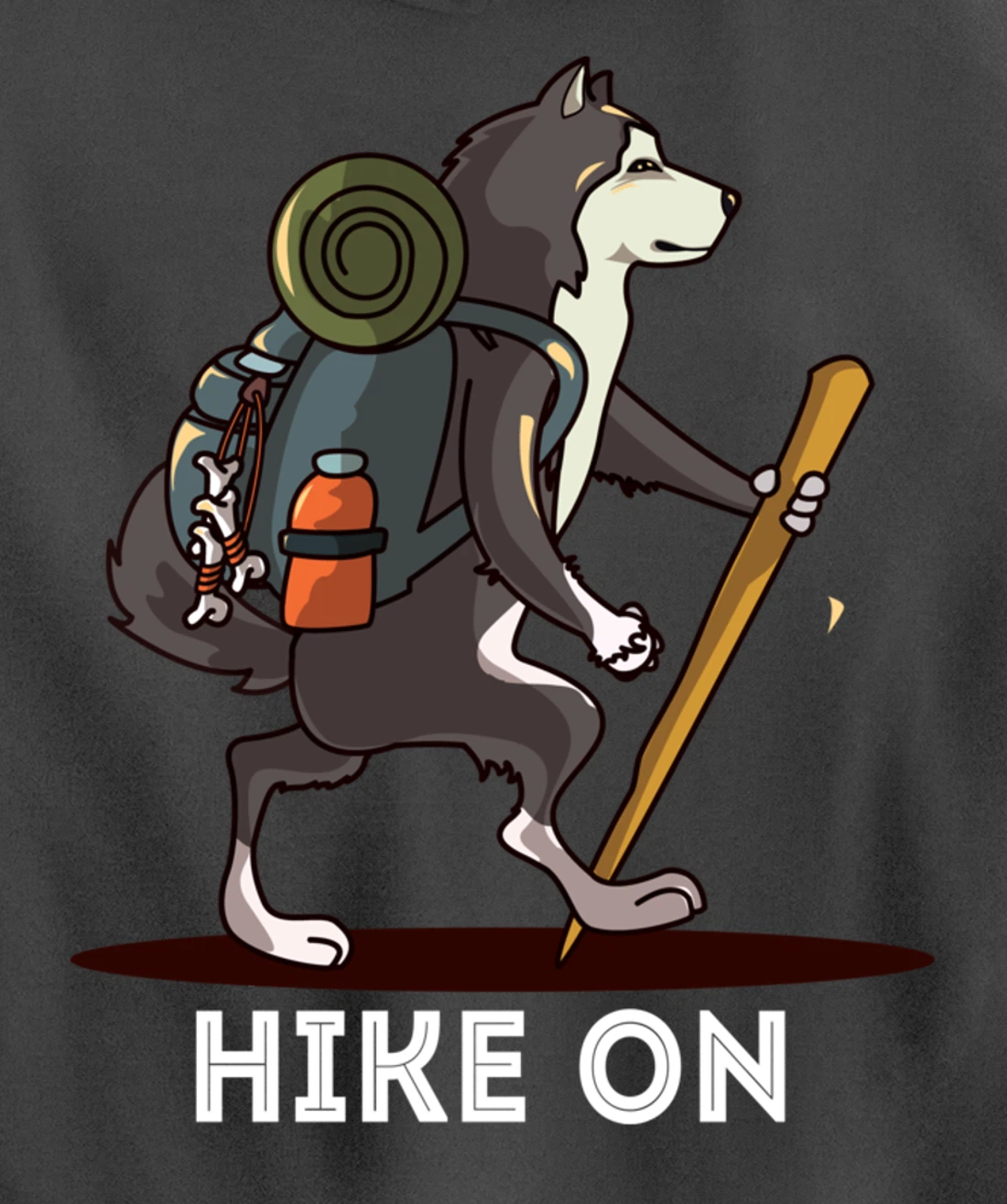 Funny Alaskan Malamute Mountain Climbing Hiking Pullover Hoodie