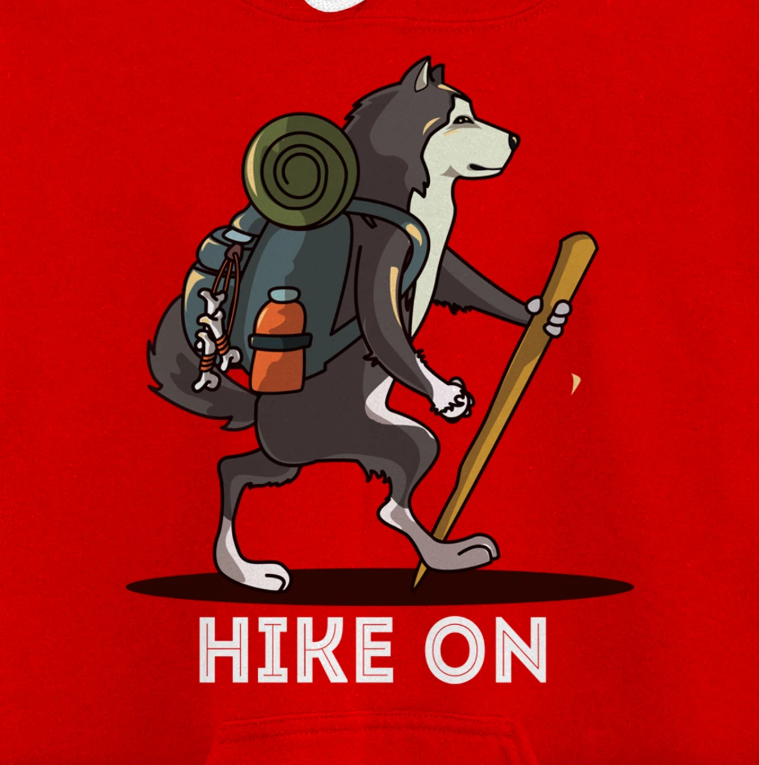 Funny Alaskan Malamute Mountain Climbing Hiking Pullover Hoodie