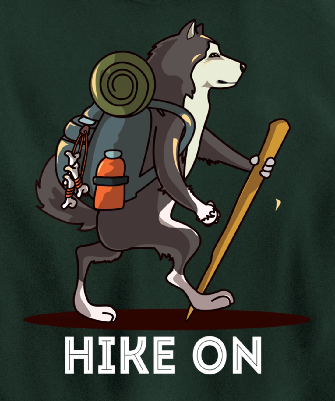 Funny Alaskan Malamute Mountain Climbing Hiking Pullover Hoodie