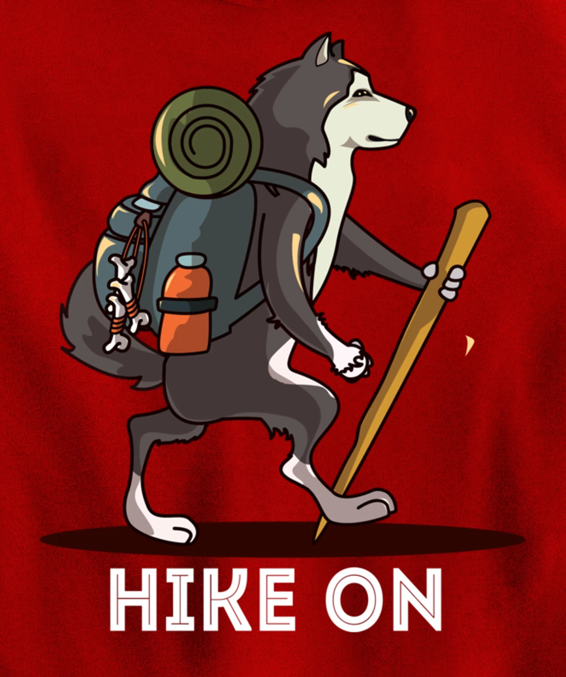 Funny Alaskan Malamute Mountain Climbing Hiking Pullover Hoodie