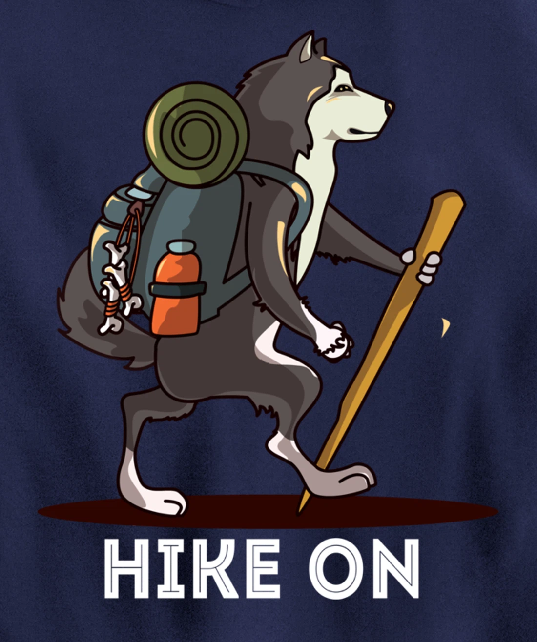 Funny Alaskan Malamute Mountain Climbing Hiking Pullover Hoodie