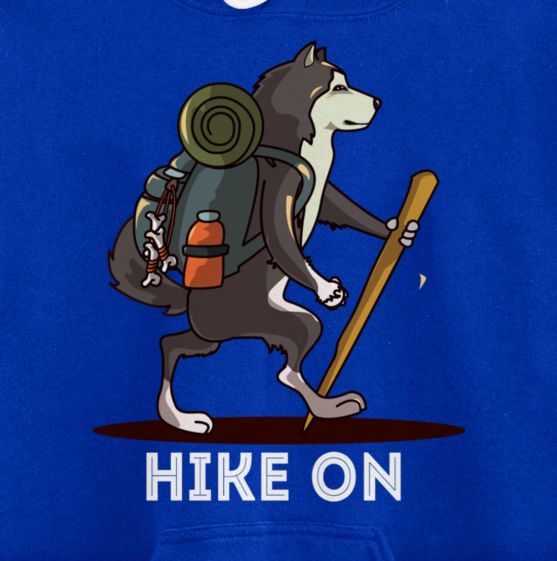 Funny Alaskan Malamute Mountain Climbing Hiking Pullover Hoodie