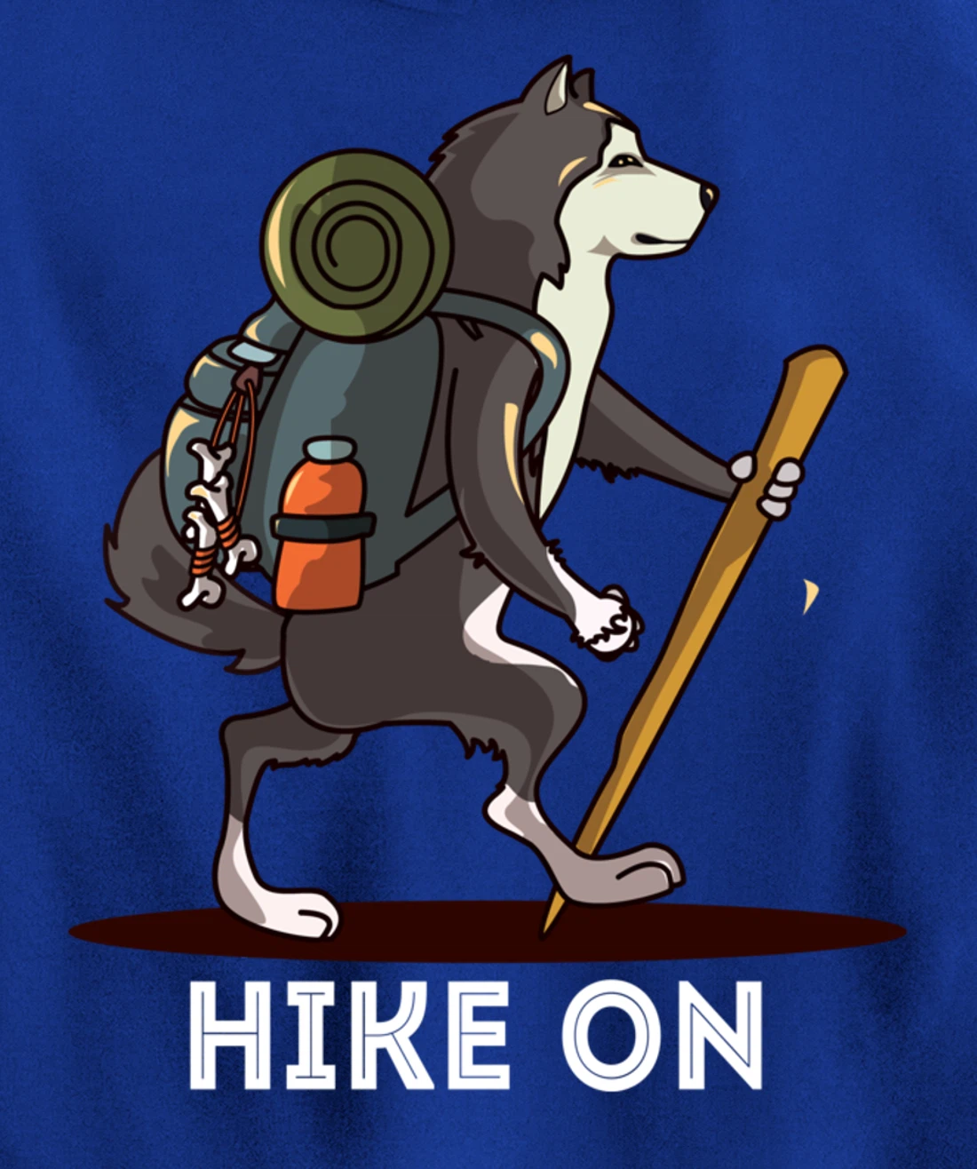 Funny Alaskan Malamute Mountain Climbing Hiking Pullover Hoodie