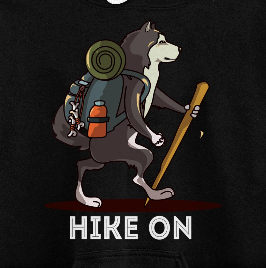 Funny Alaskan Malamute Mountain Climbing Hiking Pullover Hoodie